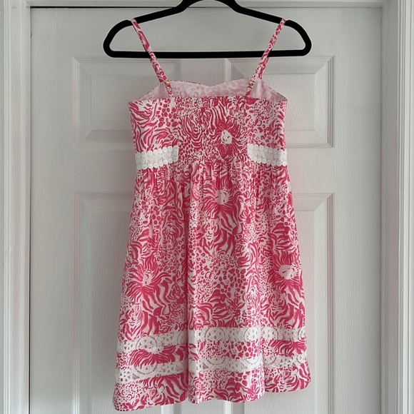 LILLY PULITZER Girls Pink Dress Lace Trim Sweetheart Neckline 14 - Picture 5 of 13